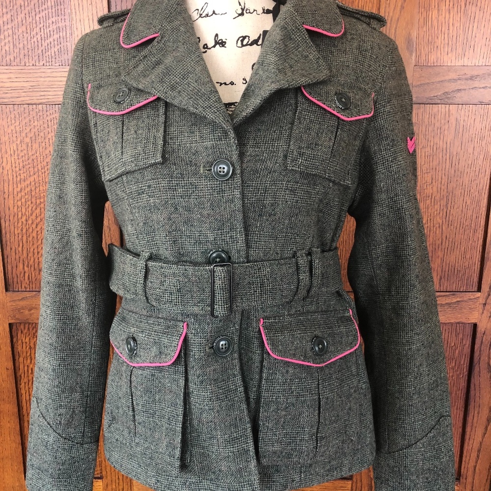 Superdry Tweed Military Artillery Jacket - M